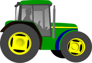 clipart image of a green tractor