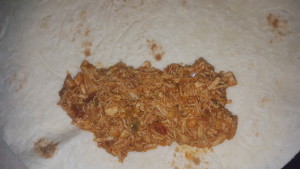 taco chicken on a tortilla